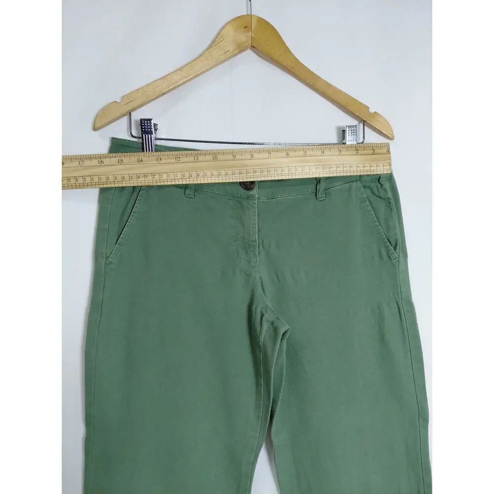 Cabi Green Stretch Tapered Chino Pants Solid Pockets Women Size 4